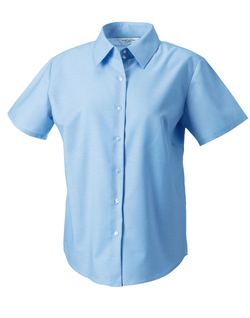 Russell Collection Ladies' Short Sleeve Tailored Oxford Shirt 933F