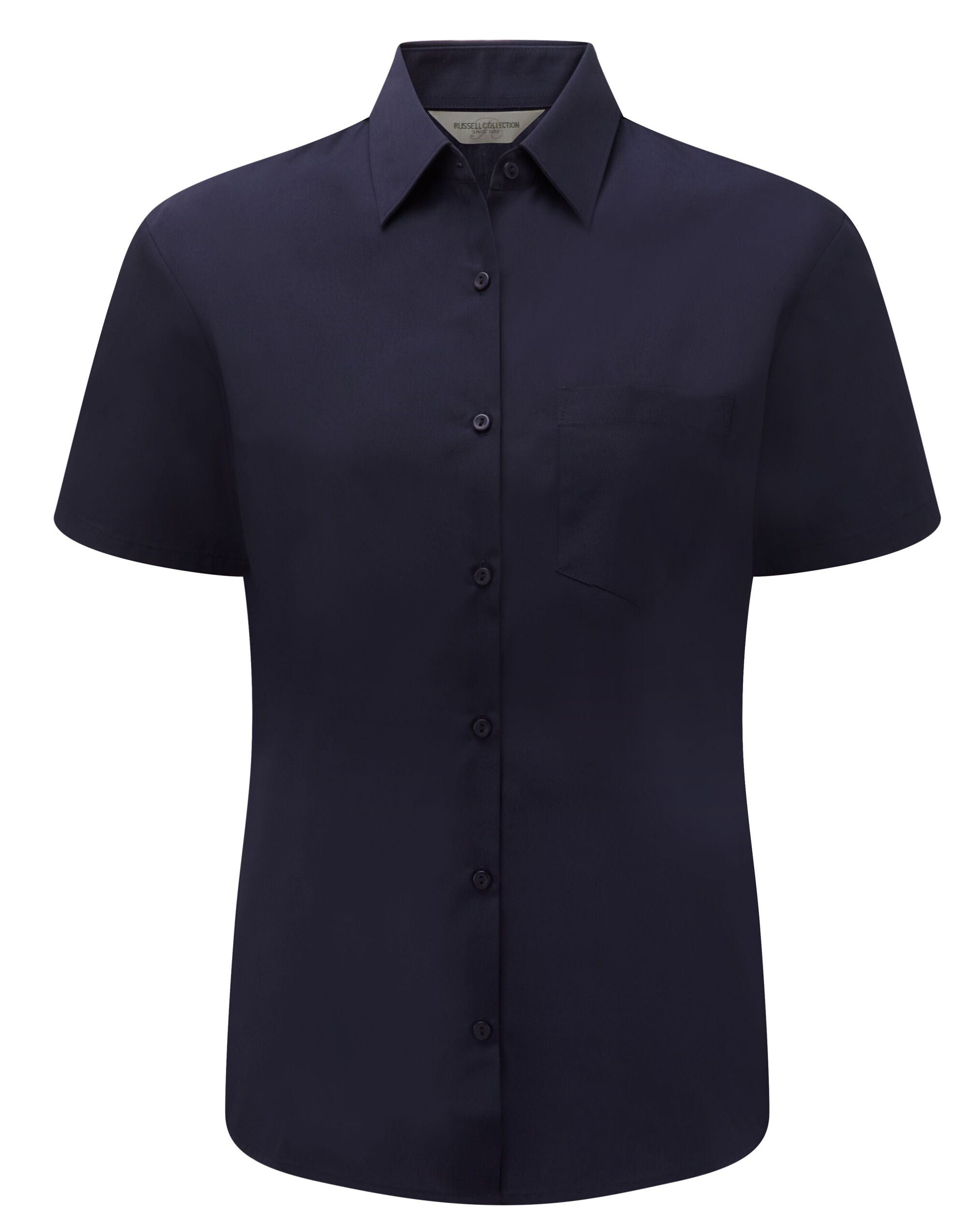 Russell Collection Ladies' Short Sleeve Classic Polycotton Poplin Shirt 935F