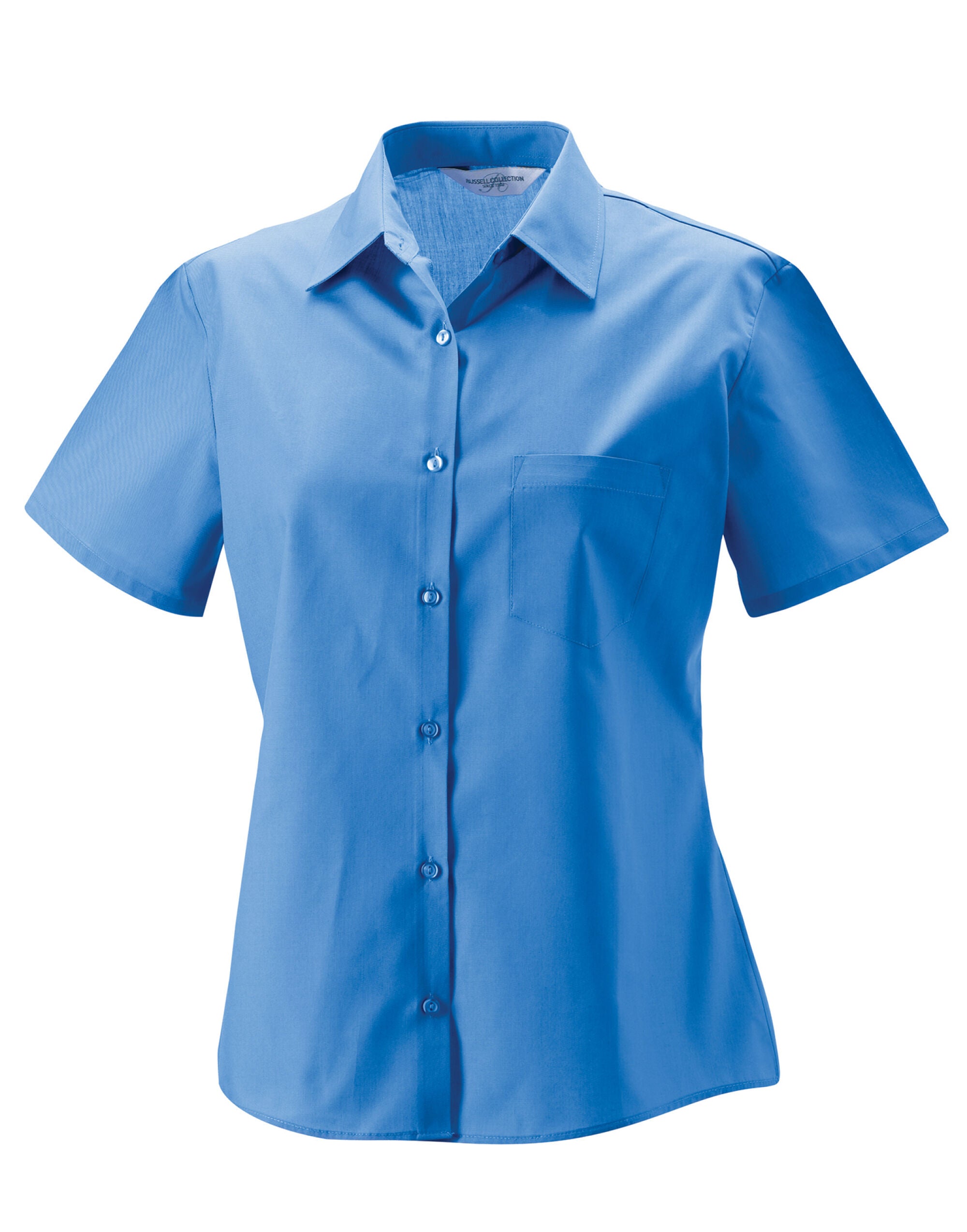 Russell Collection Ladies' Short Sleeve Classic Polycotton Poplin Shirt 935F