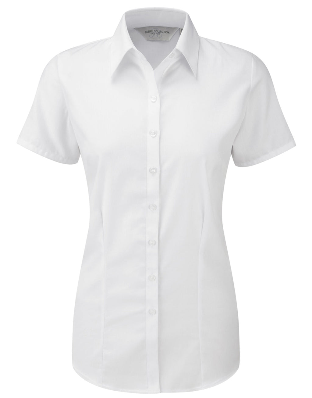 Russell Collection Ladies' Short Sleeve Tailored Herringbone Shirt 963F