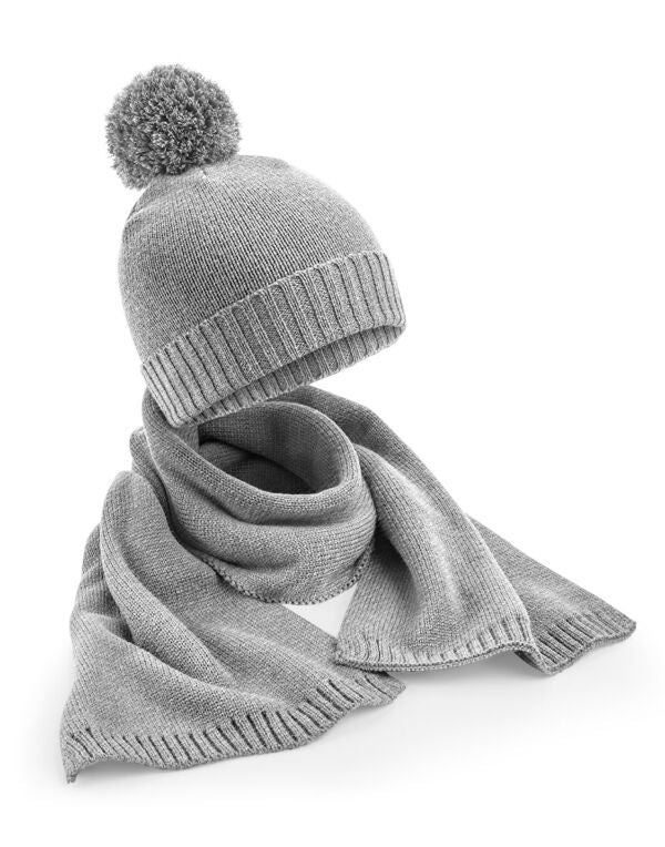 Beechfield  Knitted Scarf & Beanie Gift Set B401 B401