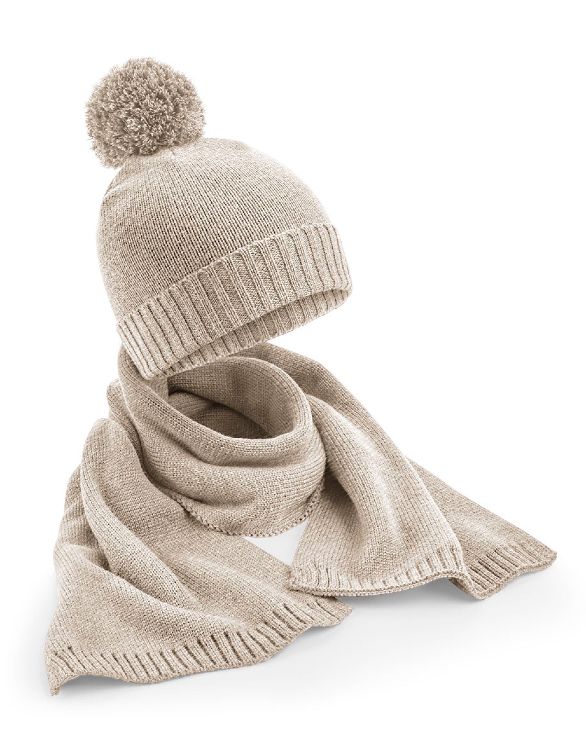 Beechfield Knitted Scarf & Beanie Gift Set B401