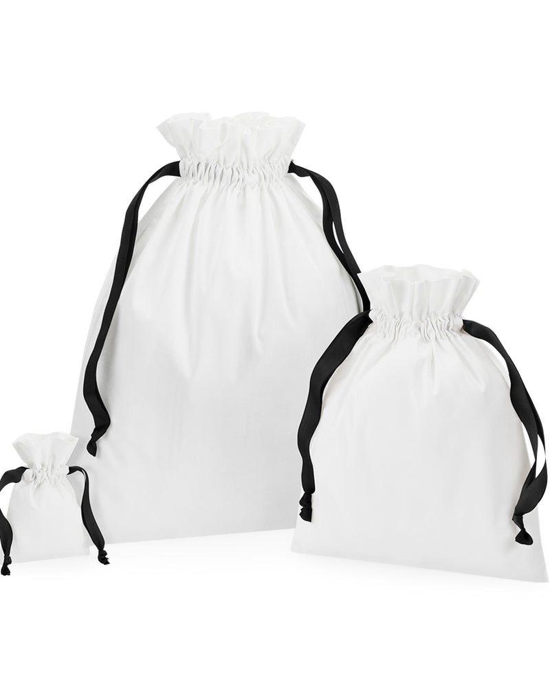 Westford Mill Cotton Bag with Ribbon Cord W121
