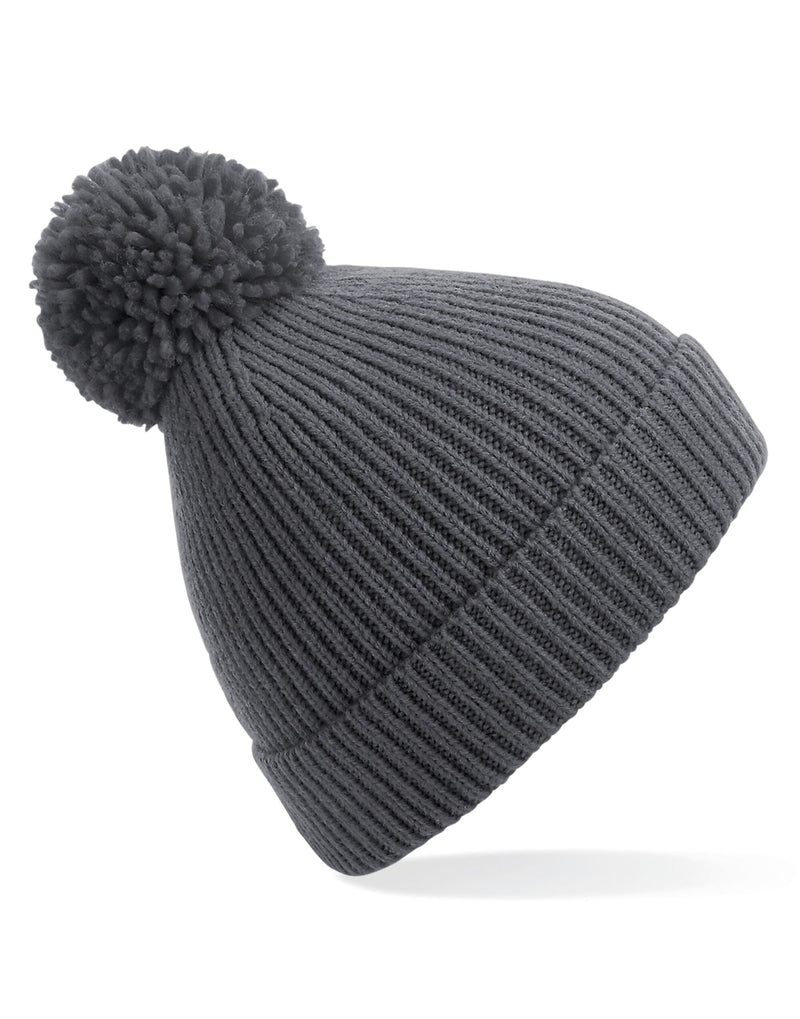 Beechfield  Engineered Knit Ribbed Pom Pom Beanie B382