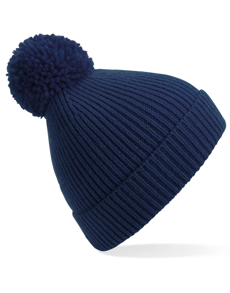 Beechfield  Engineered Knit Ribbed Pom Pom Beanie B382
