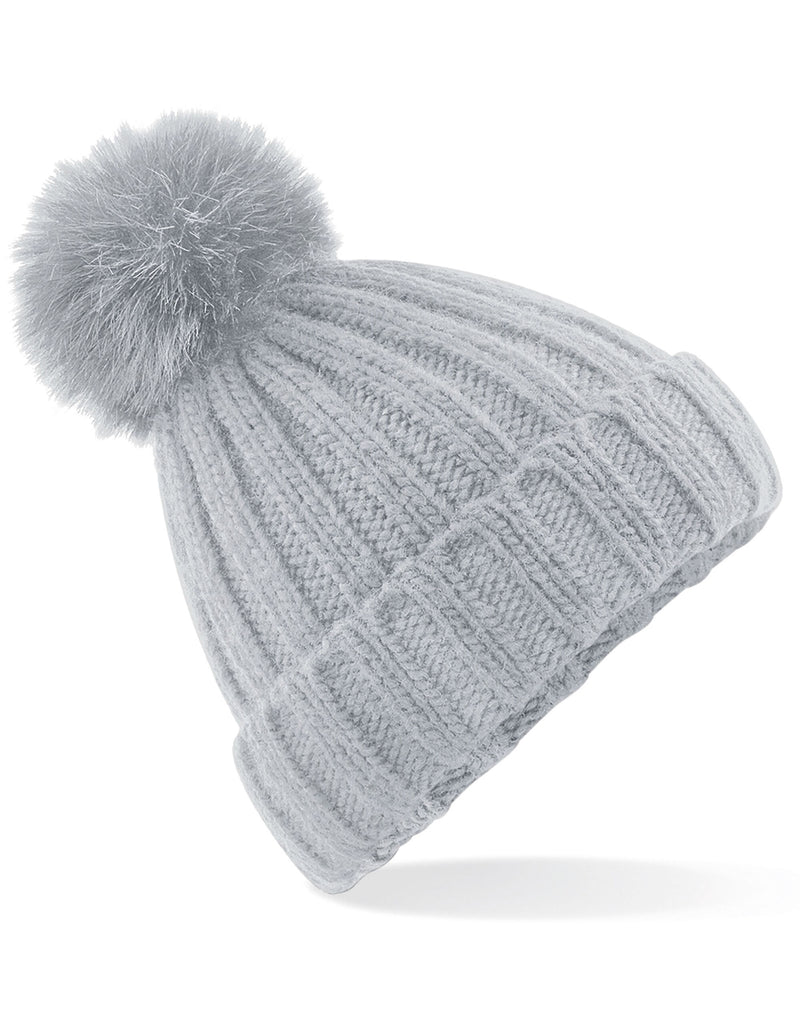 Beechfield  Verbier Faux Fur Pop Pom Chunky Beanie B413