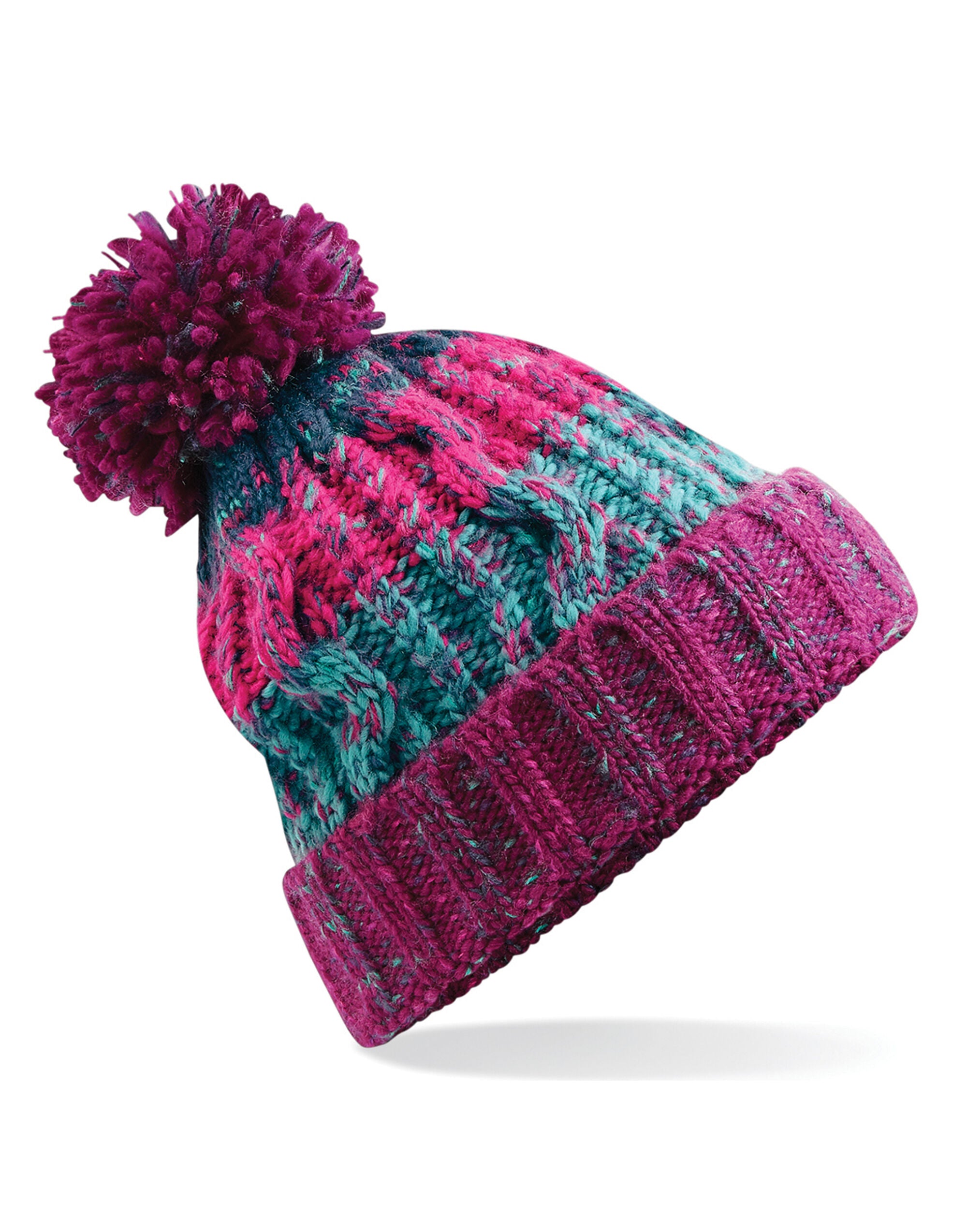 Beechfield  Corkscrew Pom Pom Beanie B486