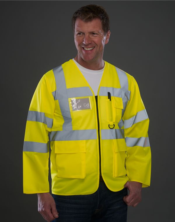 Yoko Hi-Vis Executive Long Sleeve Waistcoat HVJ800 HVJ800